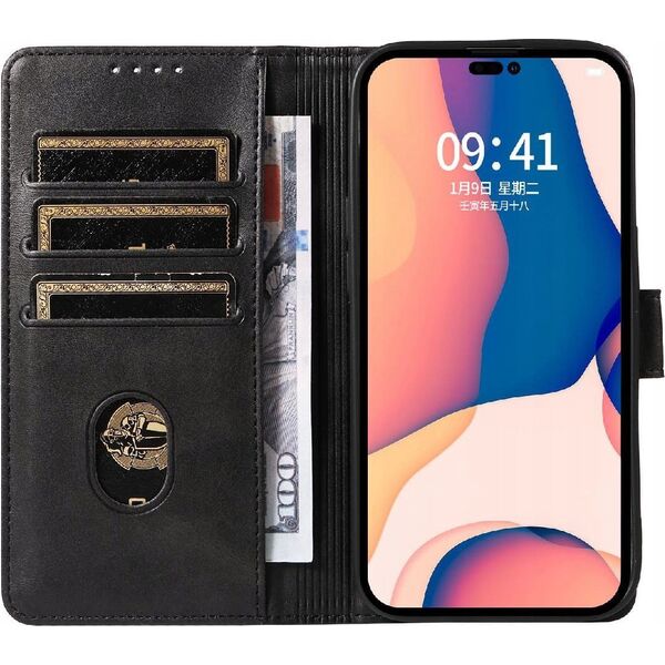 Hurtel Etui Leather Book Case na iPhone 16 Pro Max - czarne 14150717 5907769364099