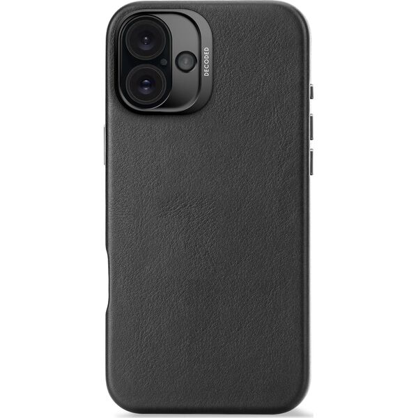 Decoded Decoded Leather Backcover - skórzana obudowa ochronna do iPhone 16 Plus kompatybilna z MagSafe (black) 14156988 8721145001302