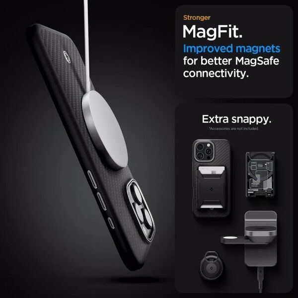 Spigen SPIGEN ENZO ARAMID MAG MAGSAFE IPHONE 16 PRO MAX MATTE BLACK/SILVER 14157154 8809971229531
