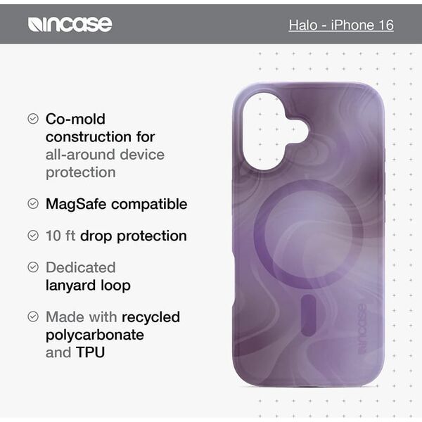 Incase Incase Halo Case MagSafe - Etui iPhone 16 (Oil Slick Smoke) 14157170 650450270623