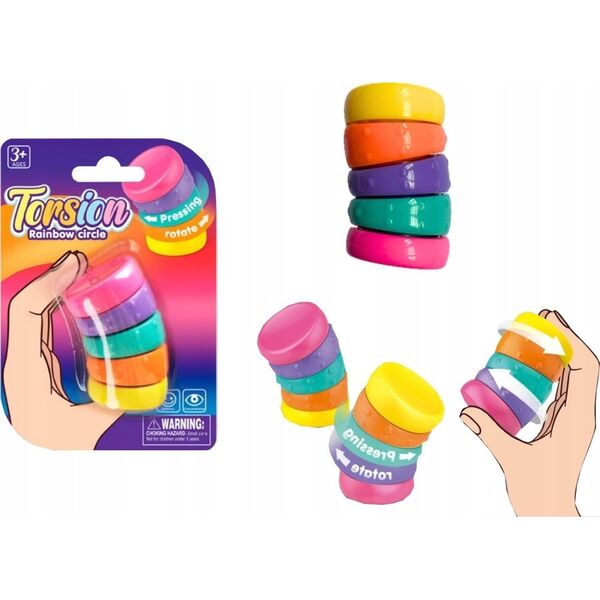 LeanToys Zabawka Sensoryczna Antystresowe Tęczowe Kółka Rotacyjne 14157685 5905991031208
