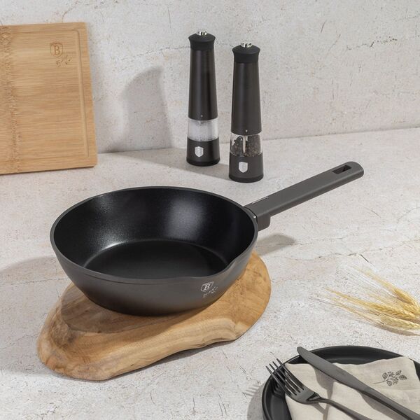 Patelnia Berlinger Haus GŁĘBOKA PATELNIA TYTANOWA 24cm BERLINGER HAUS BH-8120 ANTRACIT 14159010 5999108467424