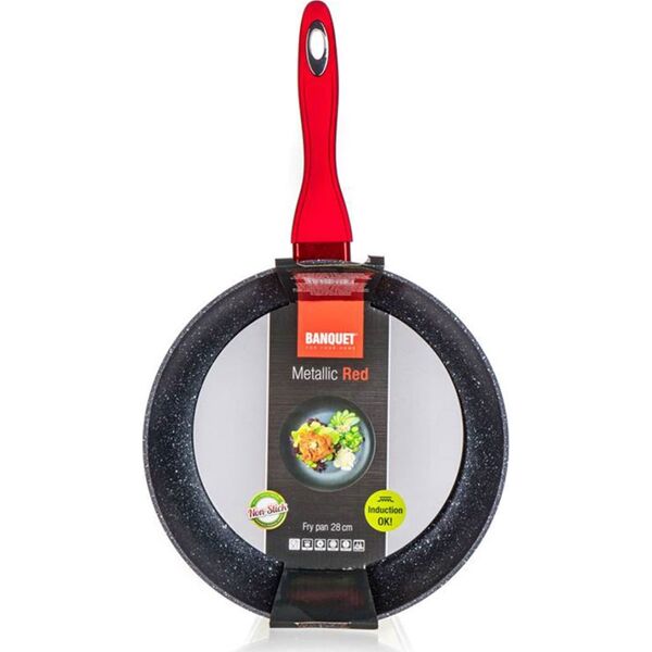 Patelnia Banquet PATELNIA GRANITOWA 28cm BANQUET METALLIC RED 14159012 8591022550489