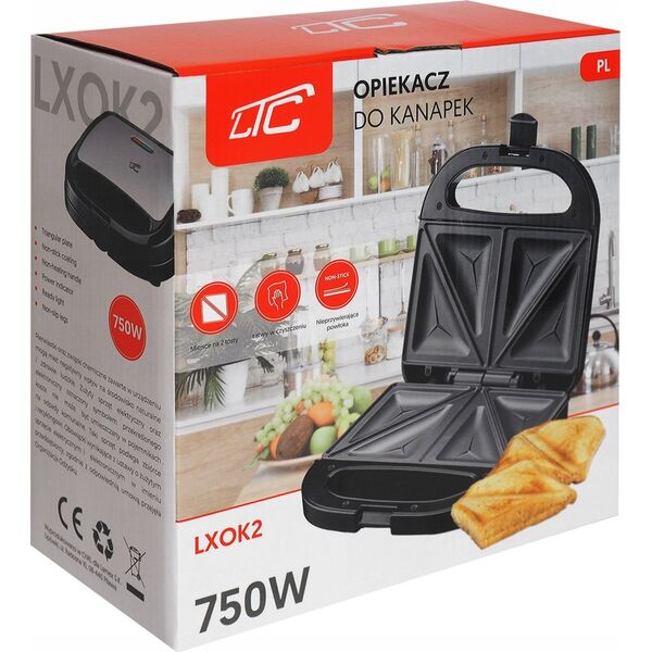 Opiekacz LTC Opiekacz, toster do kanapek LTC 750W 14160453 5902270788785