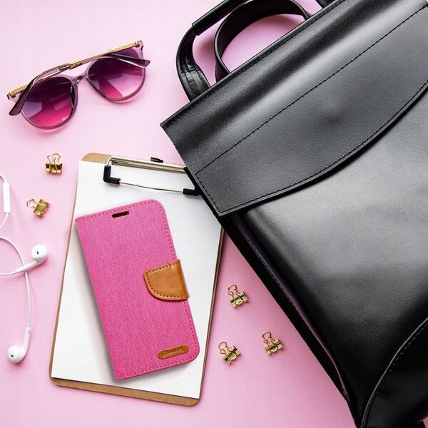 OEM Kabura CANVAS Book do IPHONE 16 Plus różowy 14167819 5903396308819
