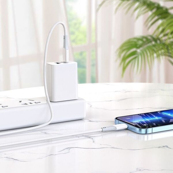 Kabel USB Hoco HOCO kabel Typ C do Lightning PD 3A 20W X70 1 m biały 14168823 6931474760395