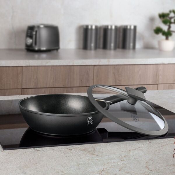 Patelnia Berlinger Haus GŁĘBOKA PATELNIA TYTANOWA 24cm BERLINGER HAUS BH-8122 ANTRACIT 14171434 5999108467462
