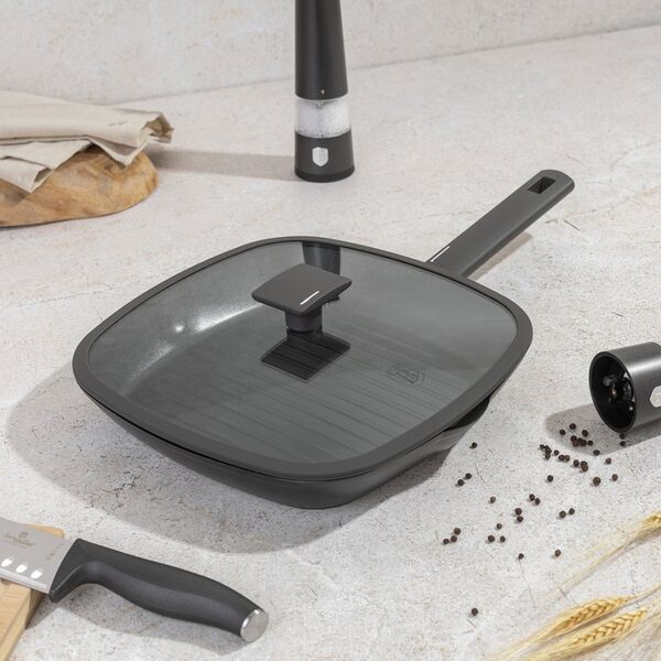 Patelnia Berlinger Haus PATELNIA GRILLOWA TYTANOWA Z POKRYWĄ 28cm BERLINGER HAUS BH-8127 ANTRACIT 14171575 5999108467561