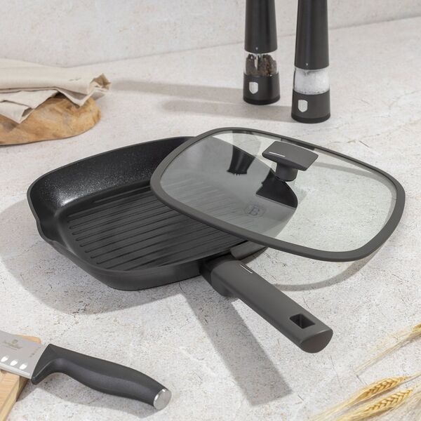 Patelnia Berlinger Haus PATELNIA GRILLOWA TYTANOWA Z POKRYWĄ 28cm BERLINGER HAUS BH-8127 ANTRACIT 14171575 5999108467561