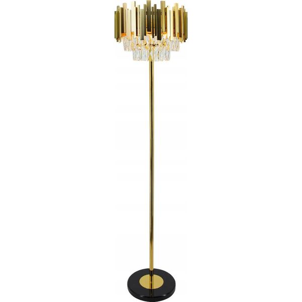 Lampa podłogowa Mdeco Elem Valetta 6268/4F TR lampa podłogowa stojąca 4x60W E27 złota/kryształ 14173381 5907737335472