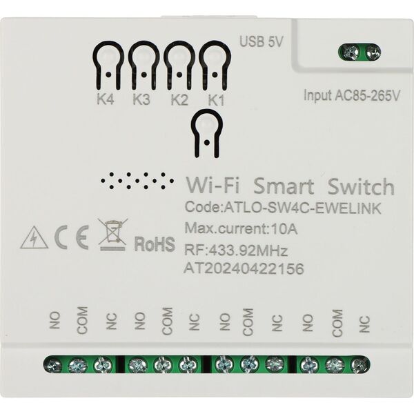 Atlo INTELIGENTNY PRZEŁĄCZNIK ATLO-SW4C-EWELINK Wi-Fi, eWeLink 14175884 5902887091957