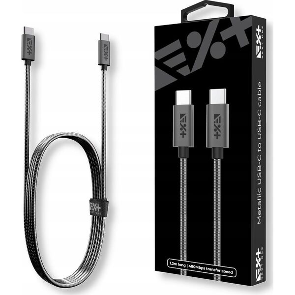 Kabel USB NEXT ONE NEXT ONE Kabel Metallic USB-C / USB-C 1,2 m space gray 14178335 5940714050623