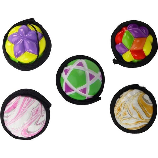 LeanToys Piłka Do Obijania Na Gumce Opaska Struktury Kolorowa 6cm 14190970 5905991030904
