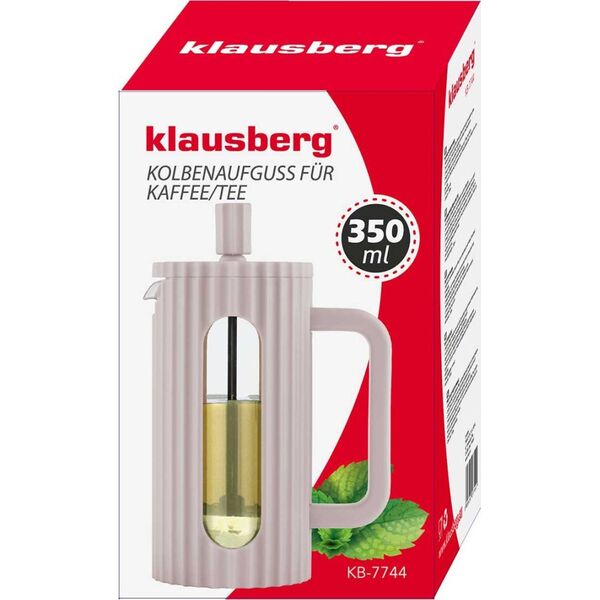 Klausberg ZAPARZACZ TŁOKOWY DO KAWY/HERBATY Z 350ml KLAUSBERG KB-7744 RÓŻOWY 14198902 5908287277441