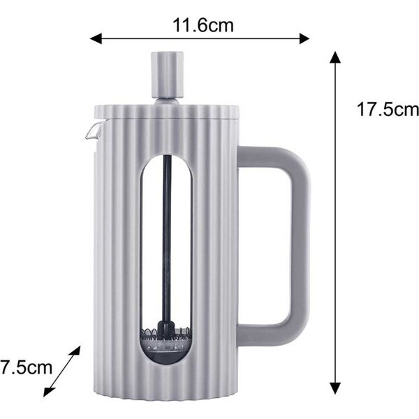 Klausberg ZAPARZACZ TŁOKOWY DO KAWY/HERBATY Z 350ml KLAUSBERG KB-7742 SZARY 14198910 5908287277427