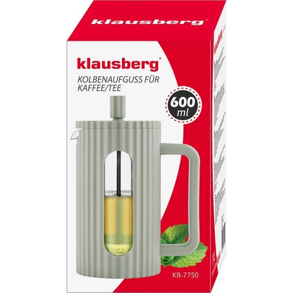 Klausberg ZAPARZACZ TŁOKOWY DO KAWY/HERBATY 600ml KLAUSBERG KB-7750 ZIELONY 14198925 5908287277502