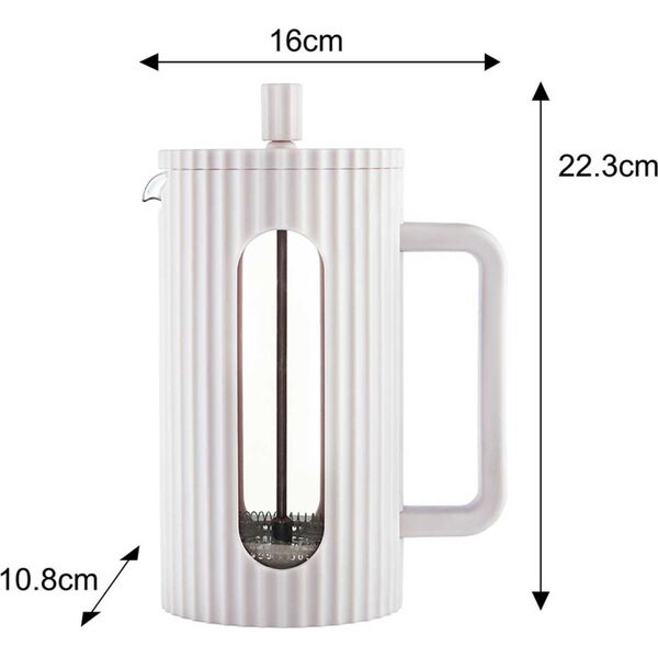 Klausberg ZAPARZACZ TŁOKOWY DO KAWY/HERBATY 1000ml KLAUSBERG KB-7753 BIAŁY 14198936 5908287277533