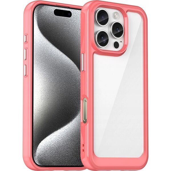 Hurtel Etui Outer Space Case z żelową ramką do iPhone 16 Pro - czerwone 14202308 5907769364990