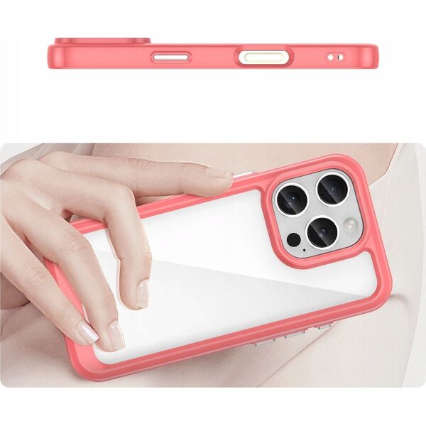 Hurtel Etui Outer Space Case z żelową ramką do iPhone 16 Pro - czerwone 14202308 5907769364990