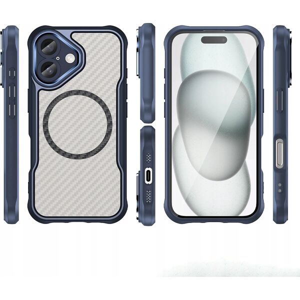 Hurtel Etui silikonowe Leading Series MagSafe do iPhone 16 - niebieskie 14202310 5907769365096