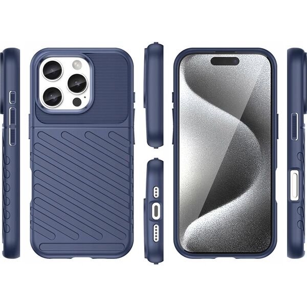 Hurtel Etui silikonowe Thunder Case do iPhone 16 Pro Max - niebieskie 14202314 5907769364884
