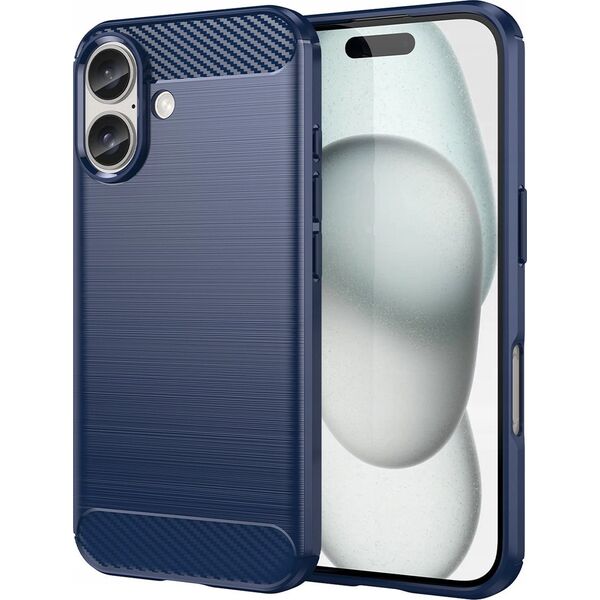 Hurtel Etui silikonowe Carbon Case do iPhone 16 Plus - niebieskie 14202338 5907769364785