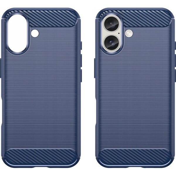 Hurtel Etui silikonowe Carbon Case do iPhone 16 Plus - niebieskie 14202338 5907769364785