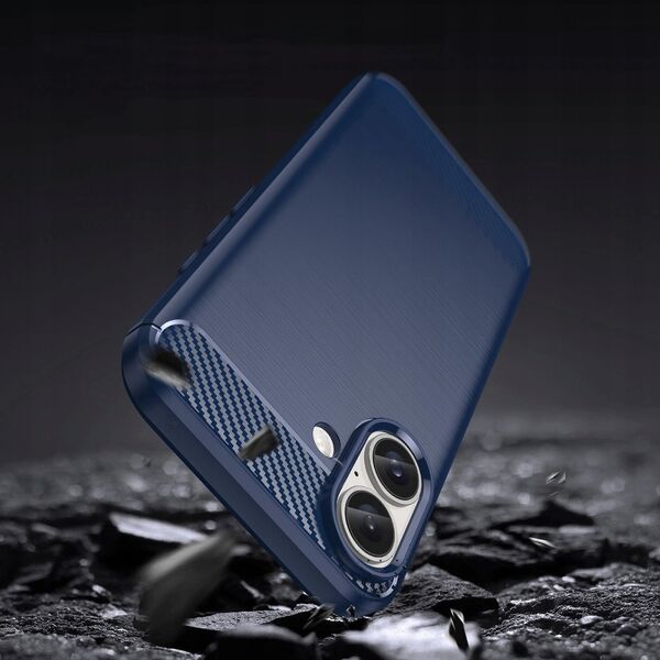 Hurtel Etui silikonowe Carbon Case do iPhone 16 Plus - niebieskie 14202338 5907769364785
