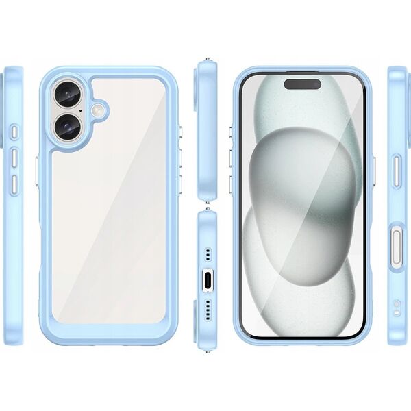 Hurtel Etui Outer Space Case z żelową ramką do iPhone 16 - niebieskie 14202350 5907769364938