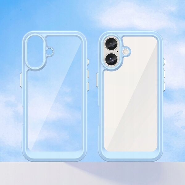 Hurtel Etui Outer Space Case z żelową ramką do iPhone 16 - niebieskie 14202350 5907769364938