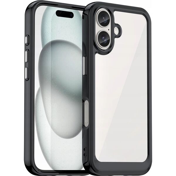 Hurtel Etui Outer Space Case z żelową ramką do iPhone 16 Plus - czarne 14202358 5907769364907