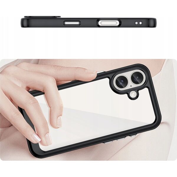 Hurtel Etui Outer Space Case z żelową ramką do iPhone 16 Plus - czarne 14202358 5907769364907