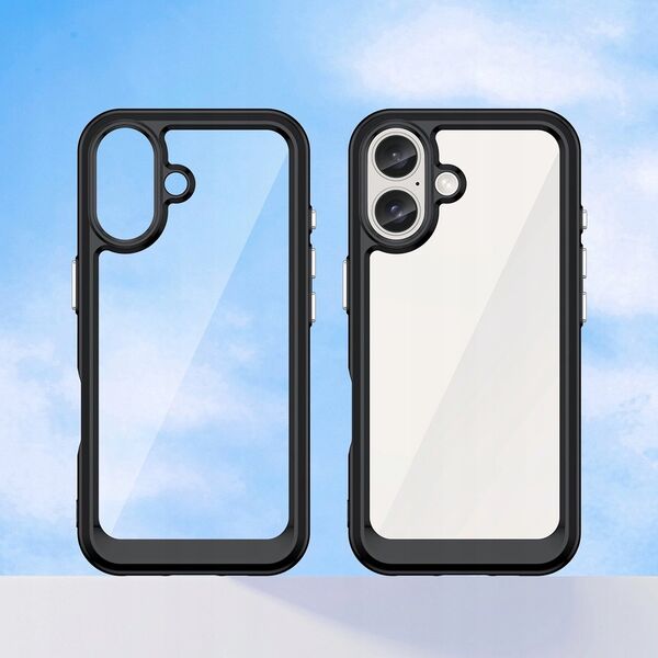 Hurtel Etui Outer Space Case z żelową ramką do iPhone 16 Plus - czarne 14202358 5907769364907