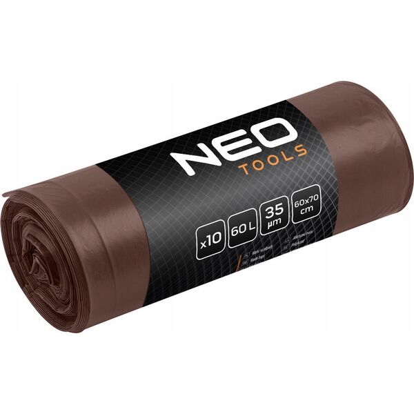 Neo Worki na odpady 60 L, brązowe, 35 mic, 10 szt. 14203766 5906692015948