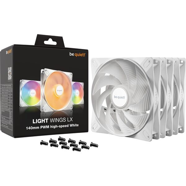 Wentylator be quiet! Light Wings LX 140mm PWM High-Speed Biały 3-pack (BL131) 14208477 4260052191699