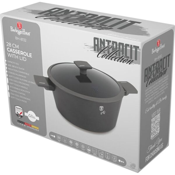 Berlinger Haus GARNEK TYTANOWY Z POKRYWĄ 28cm BERLINGER HAUS BH-8132 ANTRACIT 14214058 5999108467660