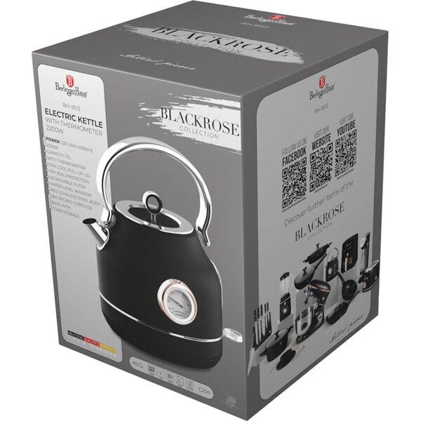 Czajnik Berlinger Haus CZAJNIK ELEKTRYCZNY 1,7L Z TERMOMETREM BERLINGER HAUS BH-9513 BLACK ROSE 14214095 5999108477263