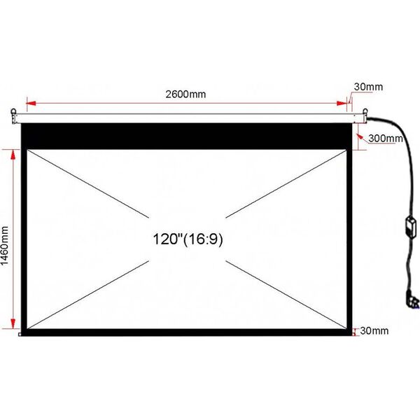 Ekran do projektora Art EKRAN ELEKTRYCZNY 120" 150x266cm z pilotem EA-120 16:9 ART 14214212 5906721171775