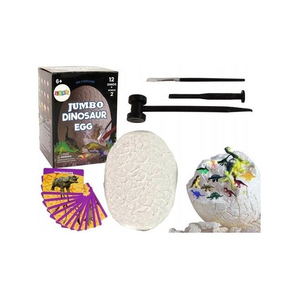 LeanToys Zestaw Archeologiczny Wykopaliska Ogromne Jajo 12 Figurek Dinozaur 14214807 5905515354493