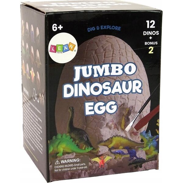 LeanToys Zestaw Archeologiczny Wykopaliska Ogromne Jajo 12 Figurek Dinozaur 14214807 5905515354493
