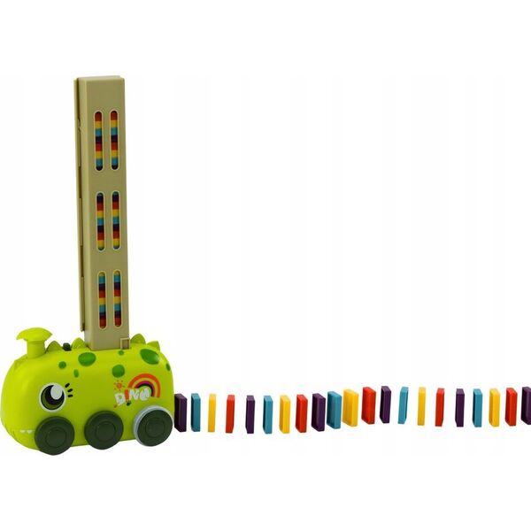 LeanToys Autko Zielony Dinozaur na Baterie Układające Kolorowe Domino 4 Kolory Klocków 14214993 5905991018650