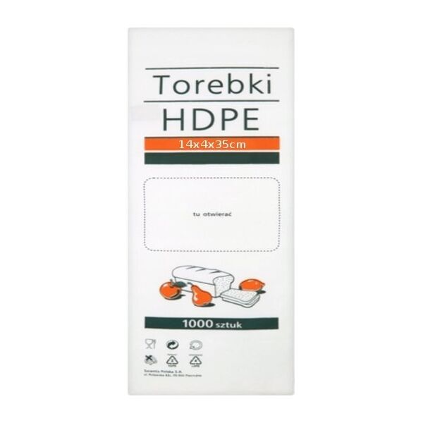 Stella Torebki spożywcze HDPE, 14x4x35cm, 1000 szt., transparentne 14217955 5900536220437