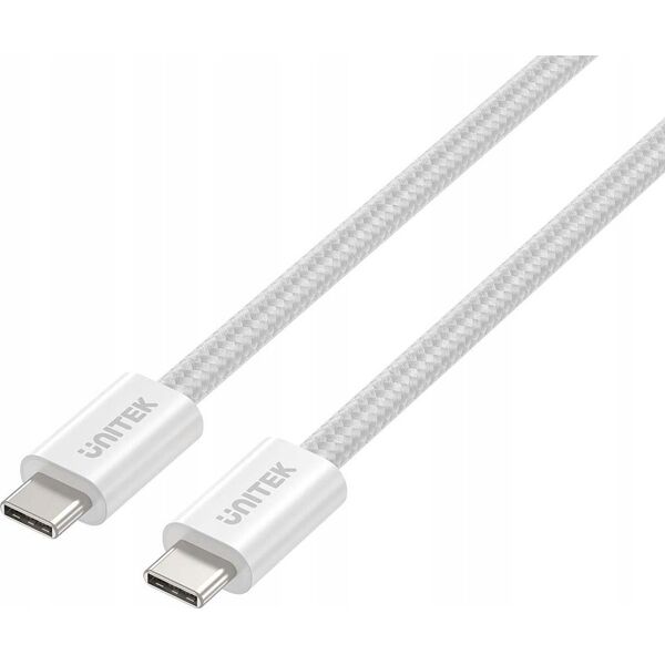 Kabel USB Unitek Unitek Kabel w oplocie zwijany magnetycznie USB C PD 100W biały 1m 14221932 4894160054821