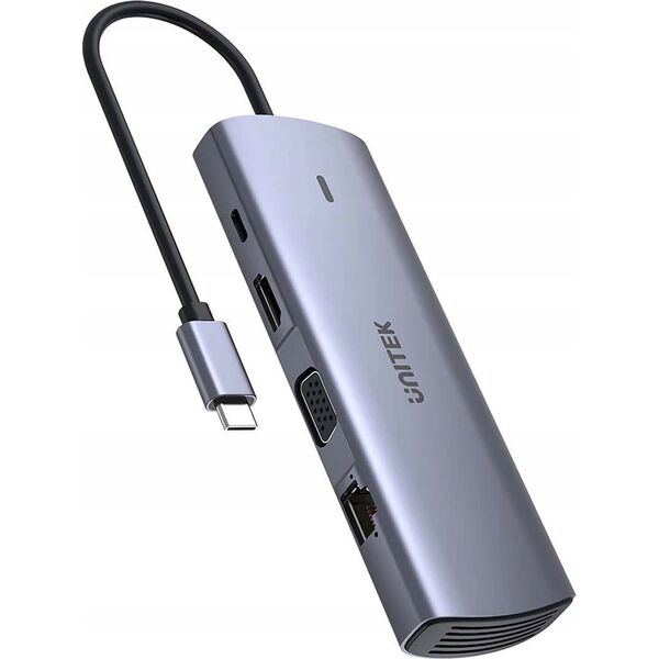 HUB USB Unitek Unitek Hub 9w1 USB C Gigabit Ethernet HDMI VGA 3x USB A czytnik kart PD 100W 14222245 4894160050687