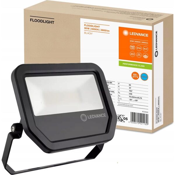 Naświetlacz Ledvance Naświetlacz LED Ledvance Osram Floodlight 100 4058075421189 30W 3600lm 6500K IP65 BK symetryczny czarny 14224217 4058075421189