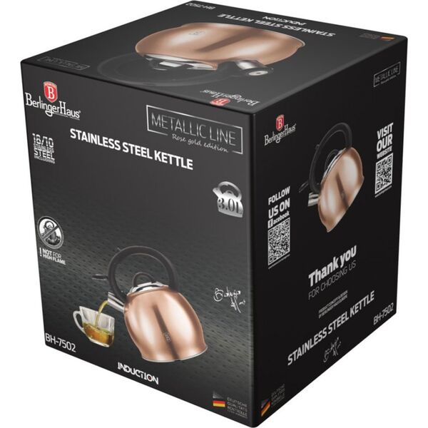 Berlinger Haus CZAJNIK 3L BERLINGER HAUS BH-7502 Z GWIZDKIEM ROSE GOLD 14226026 5999108475818