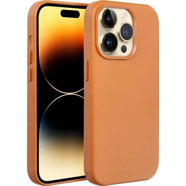 OEM Futerał LEATHER MAG COVER kompatybilny z MagSafe do IPHONE 16 Plus pomarańczowy 14243361 5903396310478