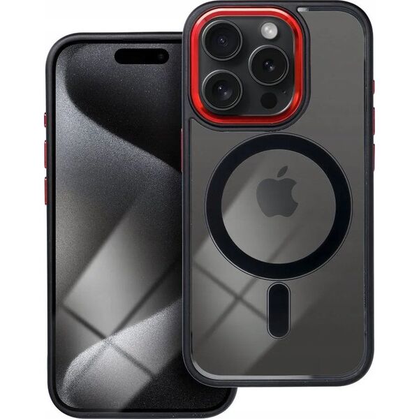 OEM Futerał COLOR EDGE MAG COVER kompatybilny z MagSafe do IPHONE 16 czarno czerwony 14243373 5903396310195