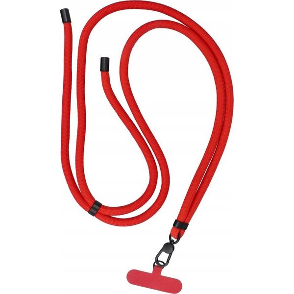 OEM Zawieszka SWING (8mm) do telefonu z regulacją długości / długość sznura 165cm (max 82,5cm w pętli) / na ramię lub szyję - czerwony 14243473 5903396322082