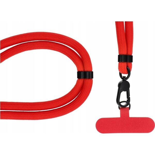 OEM Zawieszka SWING (8mm) do telefonu z regulacją długości / długość sznura 165cm (max 82,5cm w pętli) / na ramię lub szyję - czerwony 14243473 5903396322082